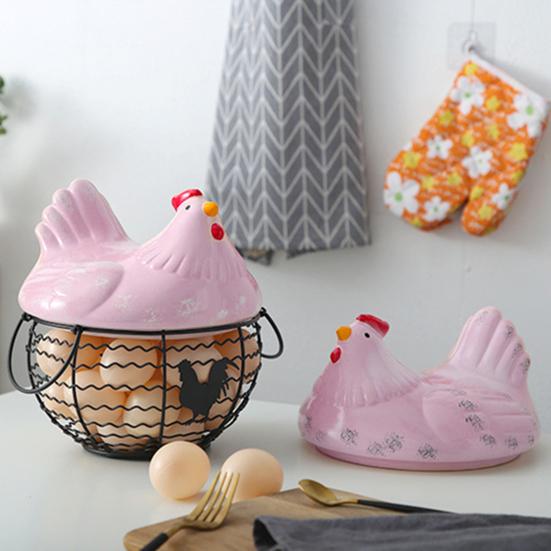 Корзина для хранения яиц с ручкой Большая вместительная нержавеющая, устойчивая к коррозии корзина для сбора яиц с полыми отверстиями