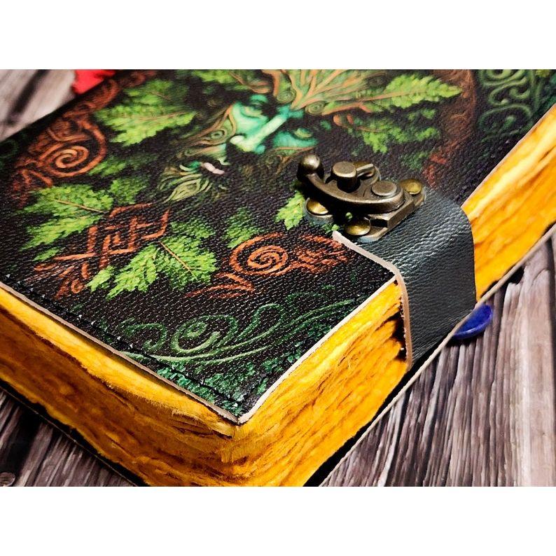 Блокнот из кожи ручной работы с деревом жизни | зеленый 7/5 блокнот с деревом жизни | кожаный блокнот для письма Antiq Notpad book