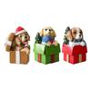 Miniature Chrismas Dog Figurine Collectible Decorative Christmas Decorations Resin Sculpture for Indoor Home Decor Xmas Desktop