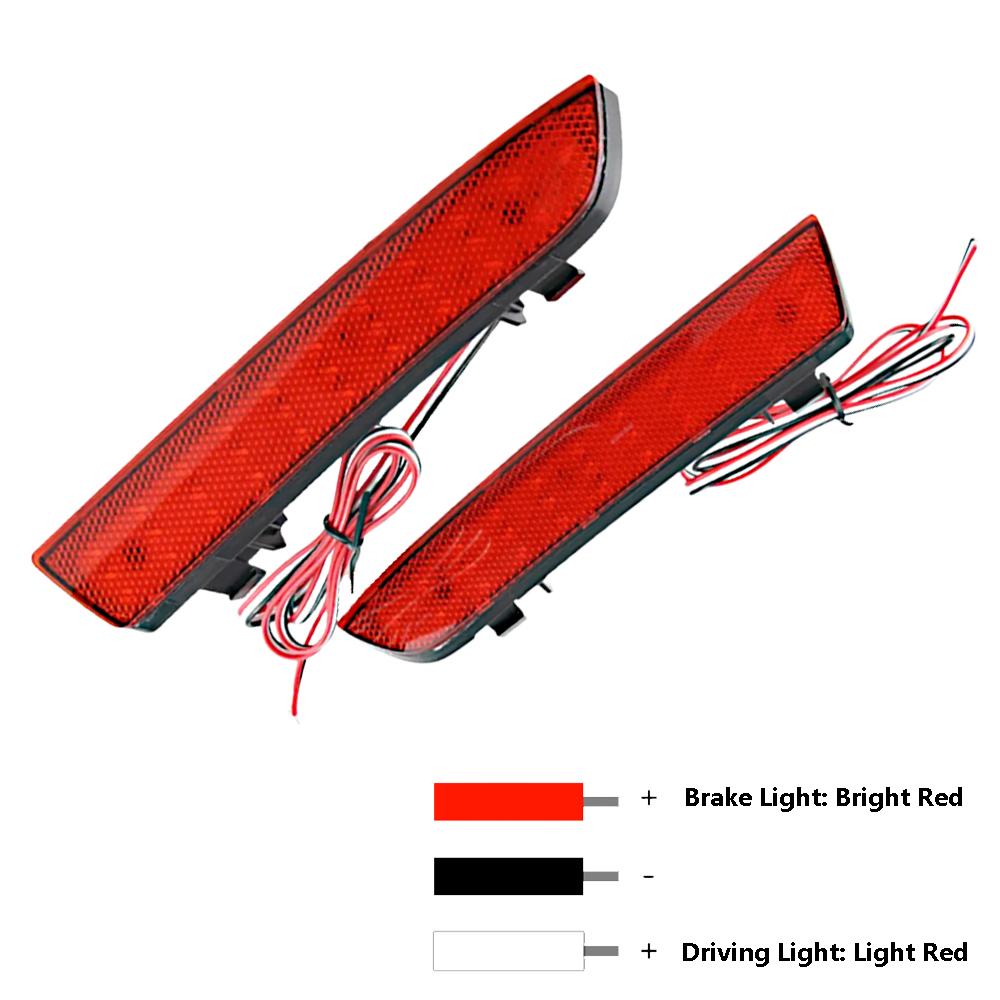 2pcs A4478260140 Rear Bumper Reflector LED Brake Stop Red Light Red Smoke Red Lens For Mercedes-Benz W447 Vito 2014-2021