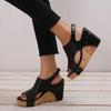 Fashion Women Wedge Sandals 2024 Summer Ladies Casual Non-slip Peep Toe Thick Bottom Platform Slippers Leopard Print Shoes