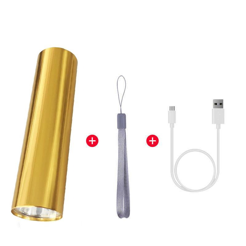 Мини-телескопический зум-фонарик 3 режима света, USB-перезаряжаемый, водонепроницаемый, мощный, для улицы, портативный фонарь