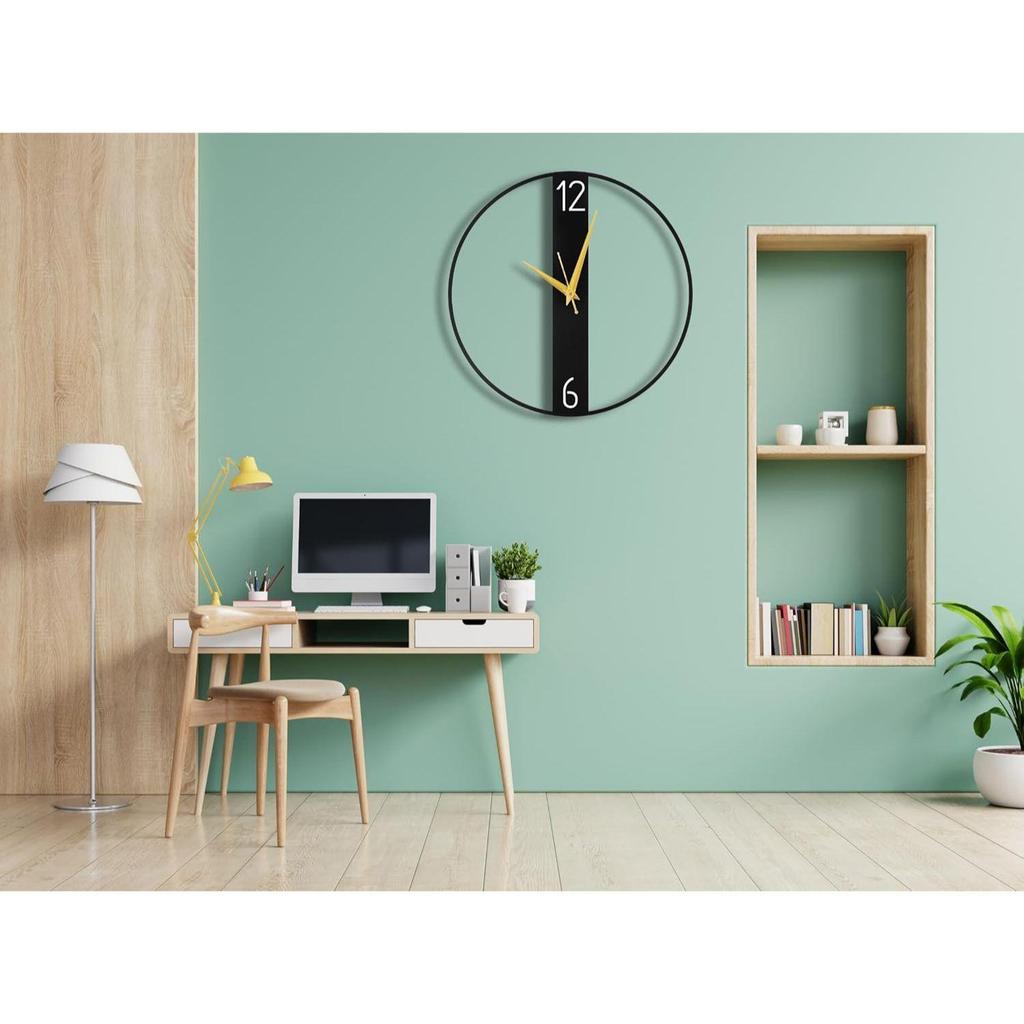 Настенные часы для гостиной, спальни, детской комнаты и кухни | (40 X 40 СМ) | Стильный Современный Домашний Декор | Черный Цвет (Включенная батарея)