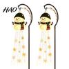 Holiday Path Lighting for Walkways Solar Snowman Garden Stake Light, Flowing Waterfall LED Fairy Light with Automatic Dusk to Dawn Lamps Star