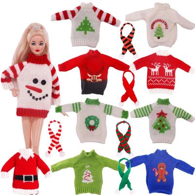 25 Кукольный свитер для куклы Эльфа Красный Мальчик на полке для Babi 11,8 дюйма(30см) Одежда для кукол Платье Аксессуары Рождественский подарок
