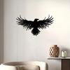 1 Piece Black Metal Crow Wall Art Decor, Iron Silhouette Bird Wall Hanging, Elegant Home Decor Sculpture for Living Room
