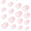 24 шт. Классический французский маникюр, короткие, круглые, нейл-арт, голые, пудровые, съемные накладные ногти
