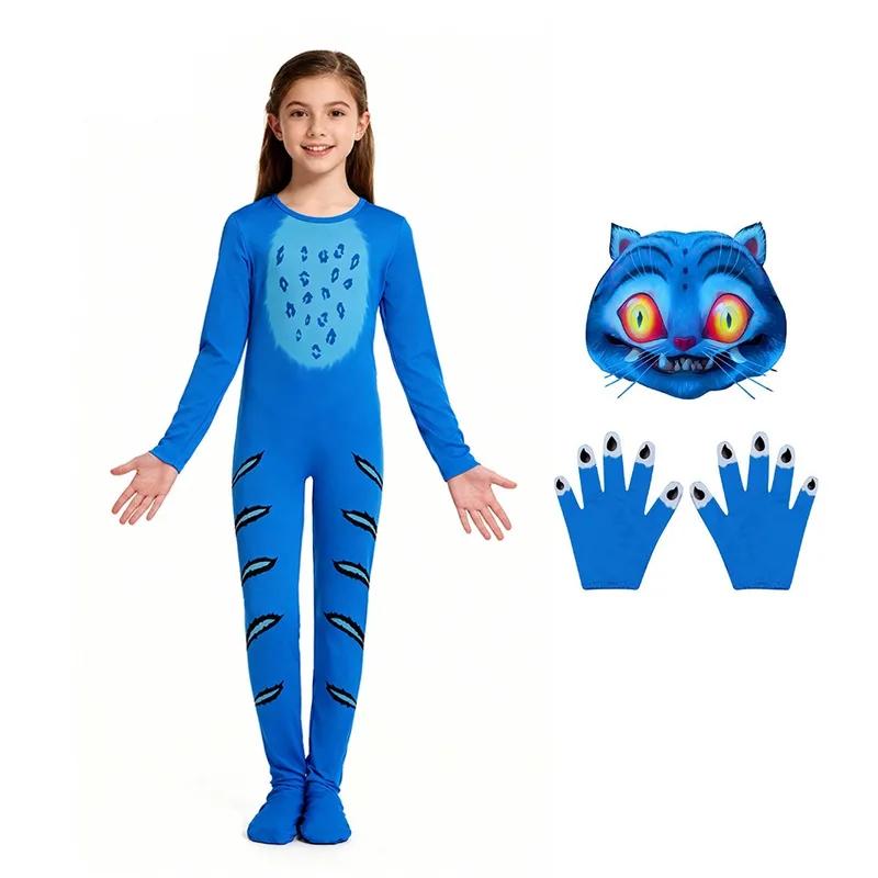 Boys Girls Derpy Tiger Jumpsuit Cosplay Unisex Animal Cartoon Cosplay Costume For Halloween PurimDaWangCos
