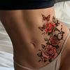 Waterproof Fake Tattoos Butterfly Tattoo Sticker 1 Sheets Cover Scars sticker Red Rose temporary tattoo  Accessories
