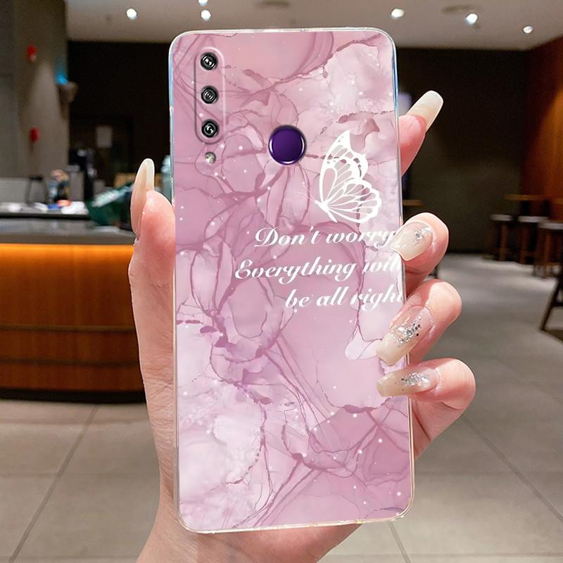 Для Huawei Y6p MED-LX9 MED-LX9N Чехол Huawei Y6p 2020 Чехол Роскошная Мода Бабочки Цветы Прозрачный Мягкий Силикон ТПУ Чехол для Телефона