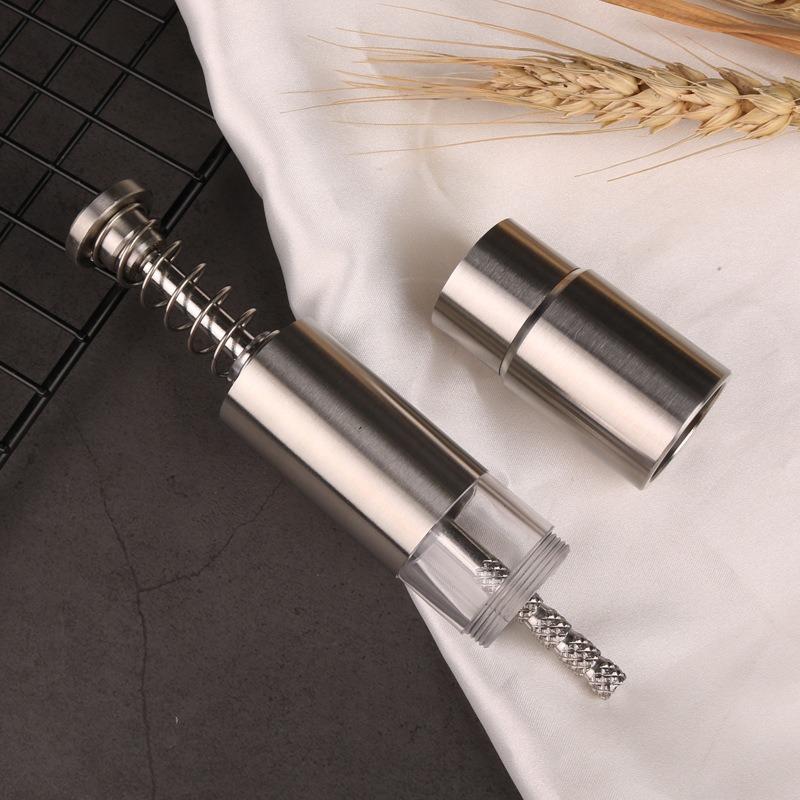 1PC Stainless Steel Manual Pepper Mill, Manual Press Pepper Grinder, Household Pepper Mill Black Pepper Mill