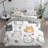 Cartoon Bedding Set Cute Cats Printed 3D Duvet Cover Set Twin Full Queen King Double Sizes Pillowcase Bedclothes Soft Polyester