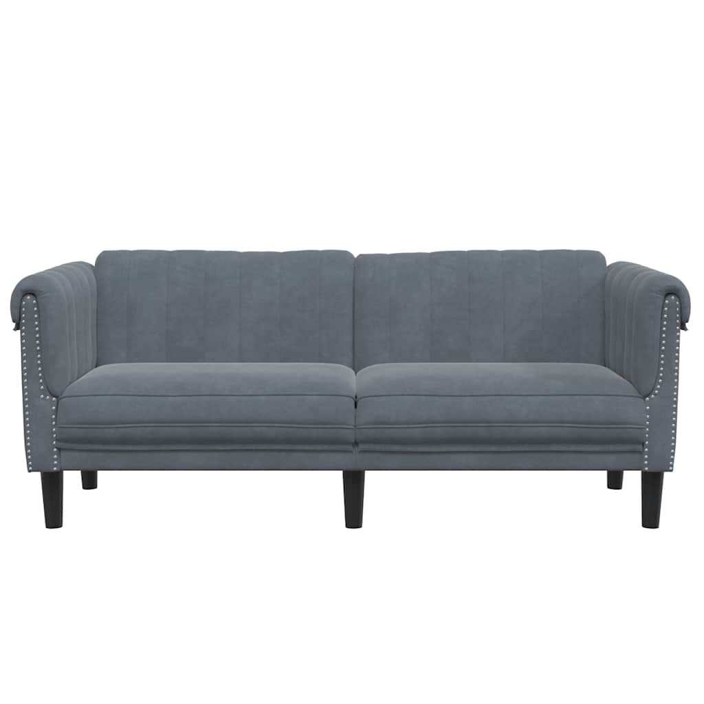Vidaxl Sofa Dwuosobowa, Ciemnoszara, Aksamit
