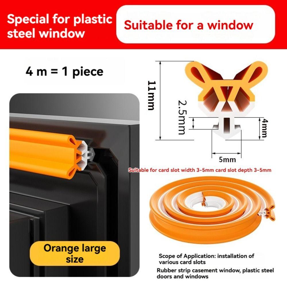 4M Flexible Window Sealing Strip Soundproof Door Draft Stopper High Quality Weather Stripping
