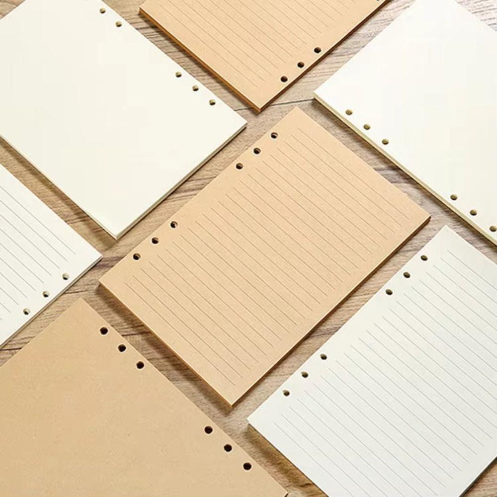 80Sheets A5/A6/A7 Notebook Refill Paper Kraft Paper 6-hole Binder Inner Page Students