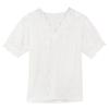 Lace Hollow Out Sweet Loose White Women's V-Neck Blouse Half Sleeves Solid Blouse Shirt
