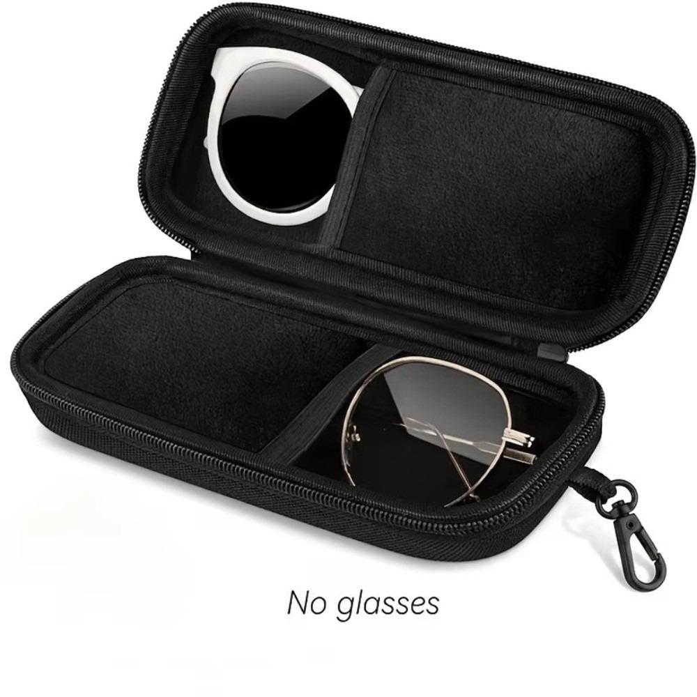 Hard Shell Eyeglasses Case Shockproof Double Compartment Case Travel Accessory