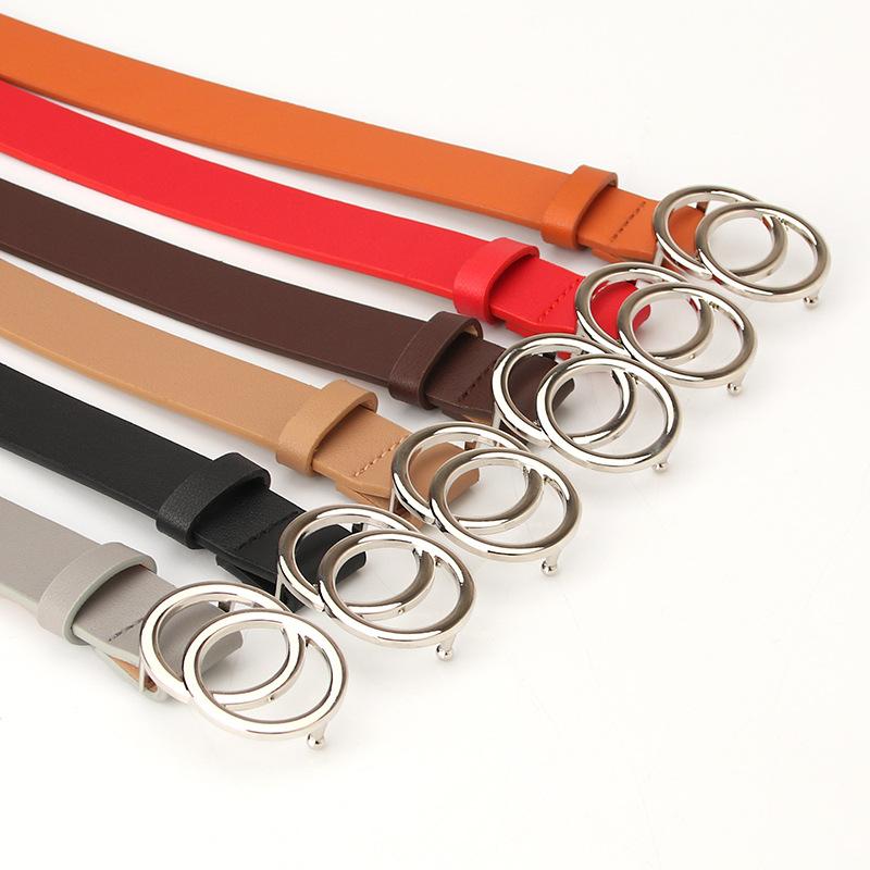 Модный декоративный женский ремень в корейском стиле, простой студенческий джинсовый ремень, ремень для костюма для работы с пряжкой с двойной петлей