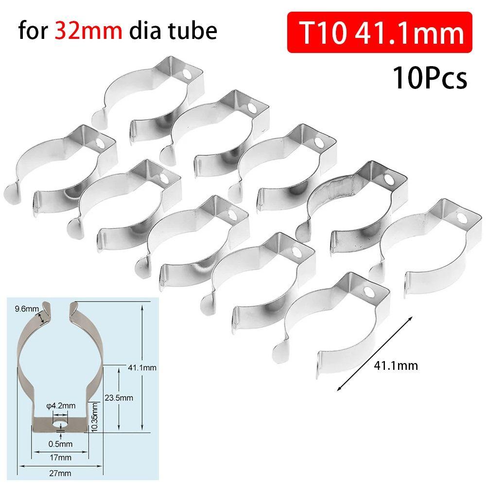 10Pcs Clamp Holders Lamp Tube Clip Heavy Duty Pipes Clamp Spring Terry Clip  for 25mm/32mm Dia Tube