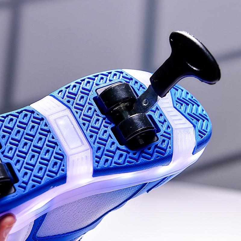 ДЕТСКАЯ четырехколесная зарядная обувь на плоской подошве, обувь со светодиодной лампой, обувь для бегунов, спортивная обувь для катания на роликовых коньках, коньки для девочек