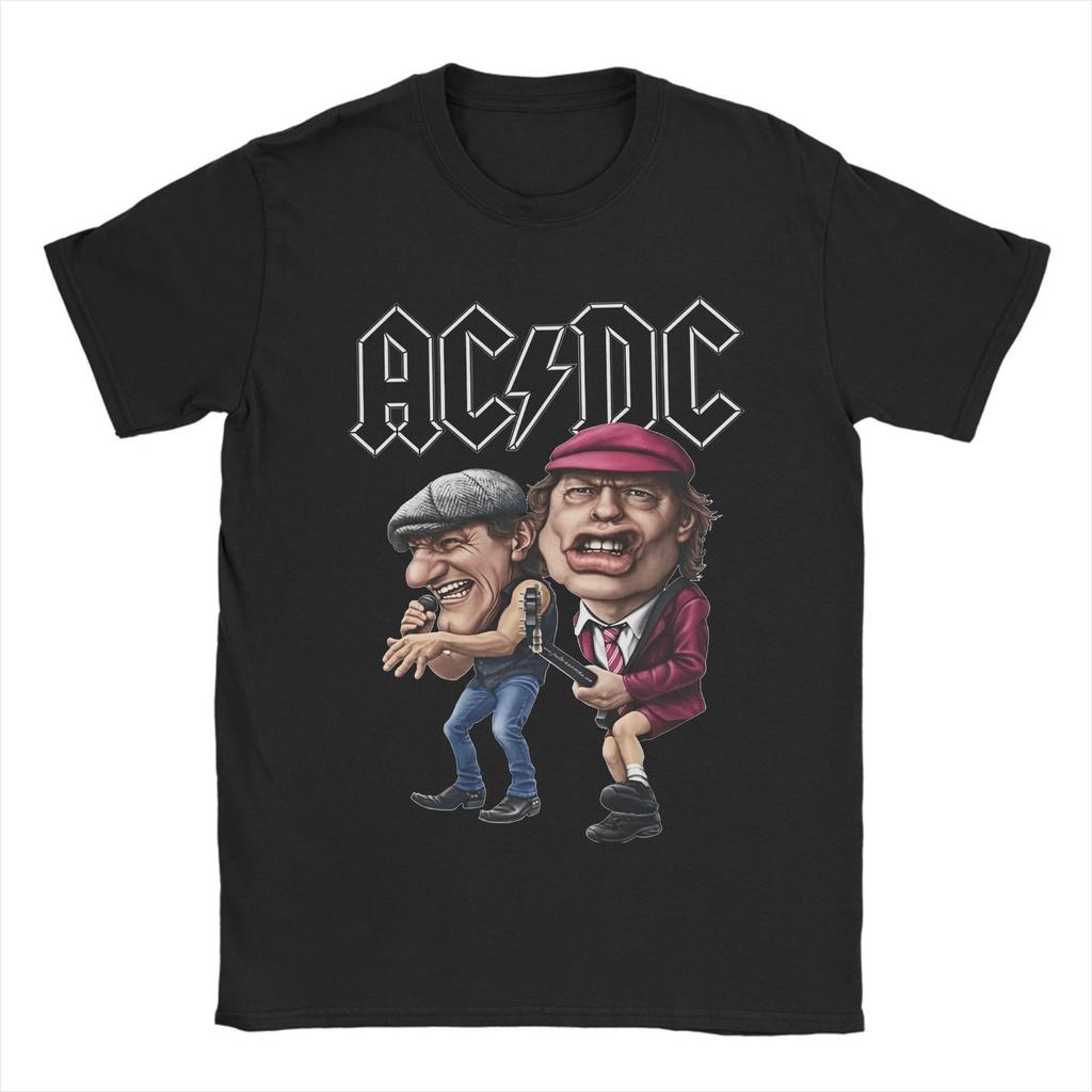 Мужские футболки ACDC Топы Винтажные футболки с коротким рукавом и круглым вырезом Футболка больших размеров