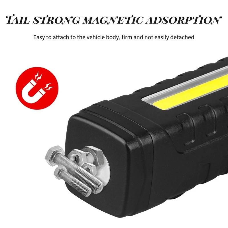 Светодиодный фонарик с поворотом на 90° – Магнитный кемпинговый фонарь с USB-подзарядкой, Мини-портативный фонарь для улицы/походов