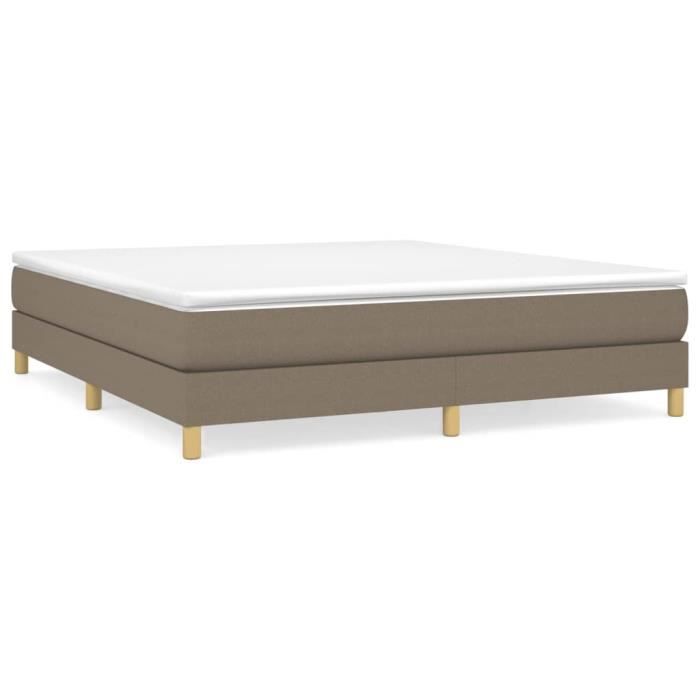 3144195 vidaXL Divan Bed with Mattress Taupe 180x200 Cm Fabric