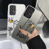 Забавный Кот Прозрачный Парный Чехол для Задней Панели Телефона для Samsung Galaxy A54 A72 A51 A52 A04 A05 A71 A03 A06 A07 A50 A10 A20 A56