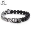 Source Jewelry Integrity Pass Браслет из нержавеющей стали с бусинами в виде черепа и Будды из вулканического камня