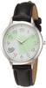 Arias Amalfidia Analog Watch, Waterproof, Leather Strap, Heart Pattern, Green Dial, WW19011A-92, Women's, Black