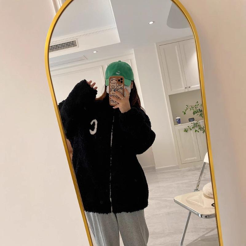 Осень и зима повседневная верхняя одежда флис утолщенный двусторонний коралловый флис термо свитер домашний воротник-стойка плюшевая куртка женская мода