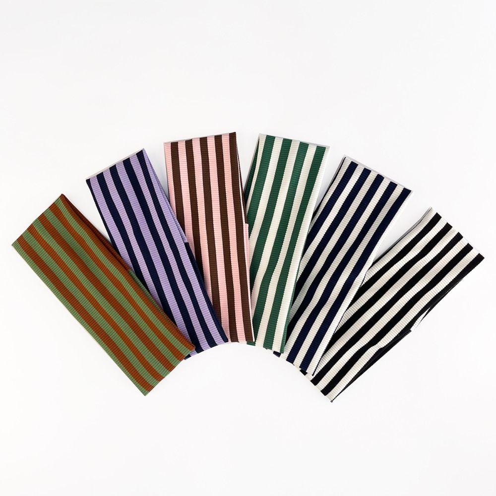 Striped Elastic Hair Band Sweat-absorbing Sports Headband Fashion Wide Hairband