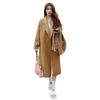 Women's Pink Double-Faced Cashmere Mid-Length Hepburn-Style Coat - 2025 Autumn/Winter Korean Fashion