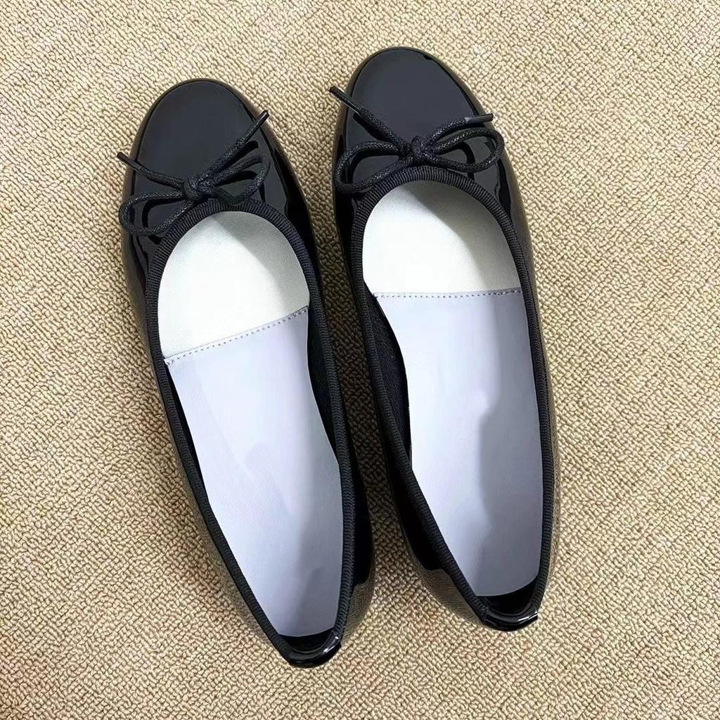 Версия из овчины~ Raspberry Babe те же туфли-баклажаны женские с французским бантом Мэри Джейн одинарные туфли балетки на плоской подошве