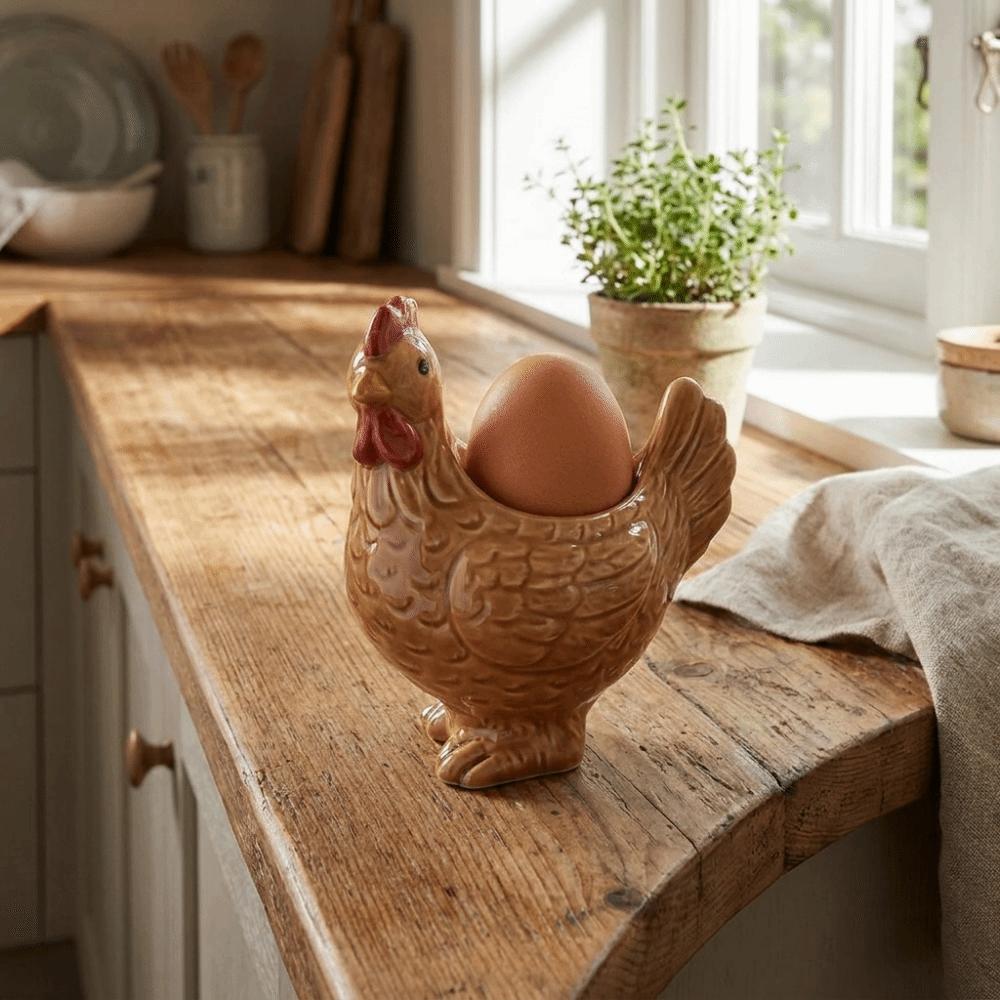 Chicken Shape Ceramic Egg Cup Cartoon 3D Chick Egg Cup Cute Boiled Egg Stand Tabletop Display