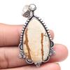 Pendant Picture Jasper Gemstone Valentine'Day Gift Silver Jewelry 2.5"