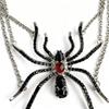 Punk Personality Tassel Spider Necklace Shiny Rhinestone Multi-layered Jewelry for Gothic Aesthetic Outfit Matching