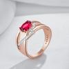 Красный Натуральный Циркон Обручальное Кольцо Невесты Мода Кристалл Цветок Розовое Золото Цвет Микс Изысканные Ежедневные Украшения Женщины