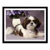 Diamond Painting Dog Full Round Flower Embroidery Cross Stitch Animal Diamond Picture of Rhinestones