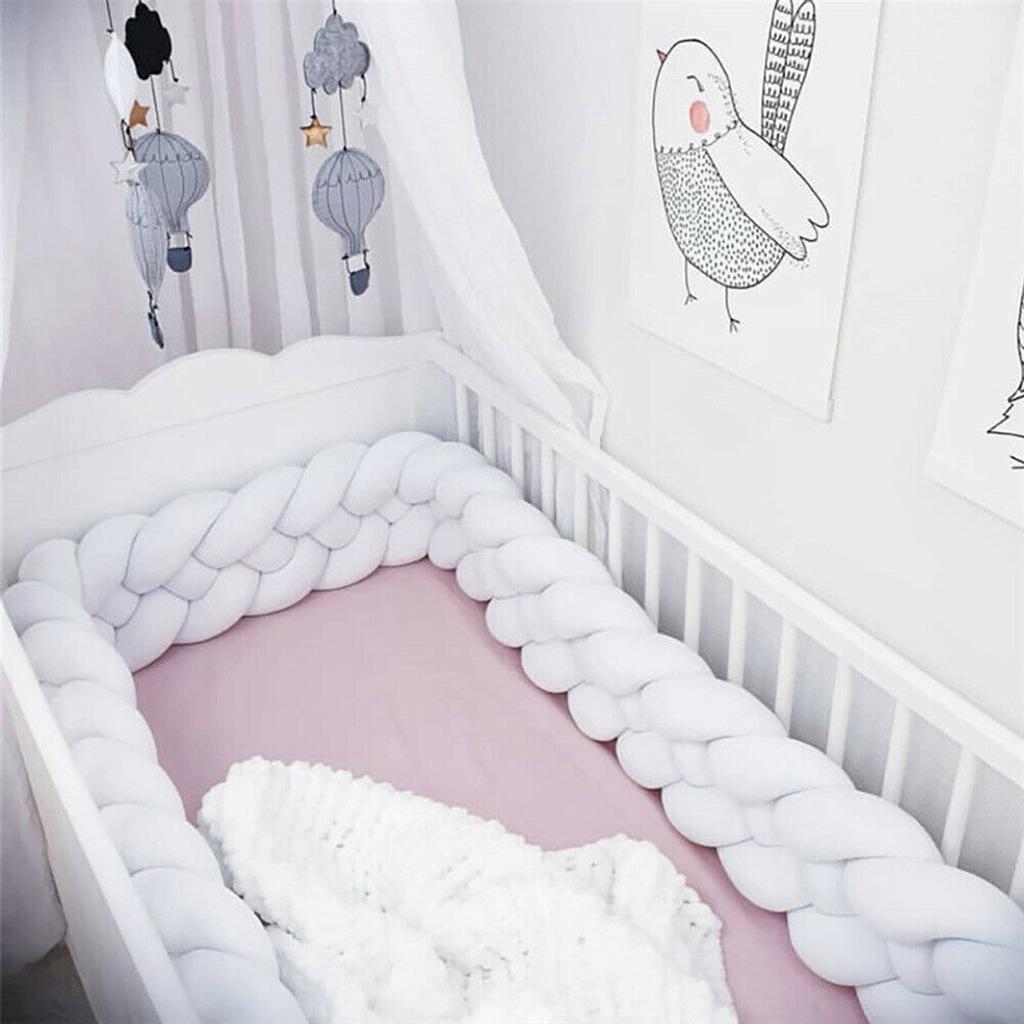 100CM/200CM Cot Baby Crib Bumper Mesh Pillow for Cradle Newborn Bedding Pads Protector Baby Bedding Nursery
