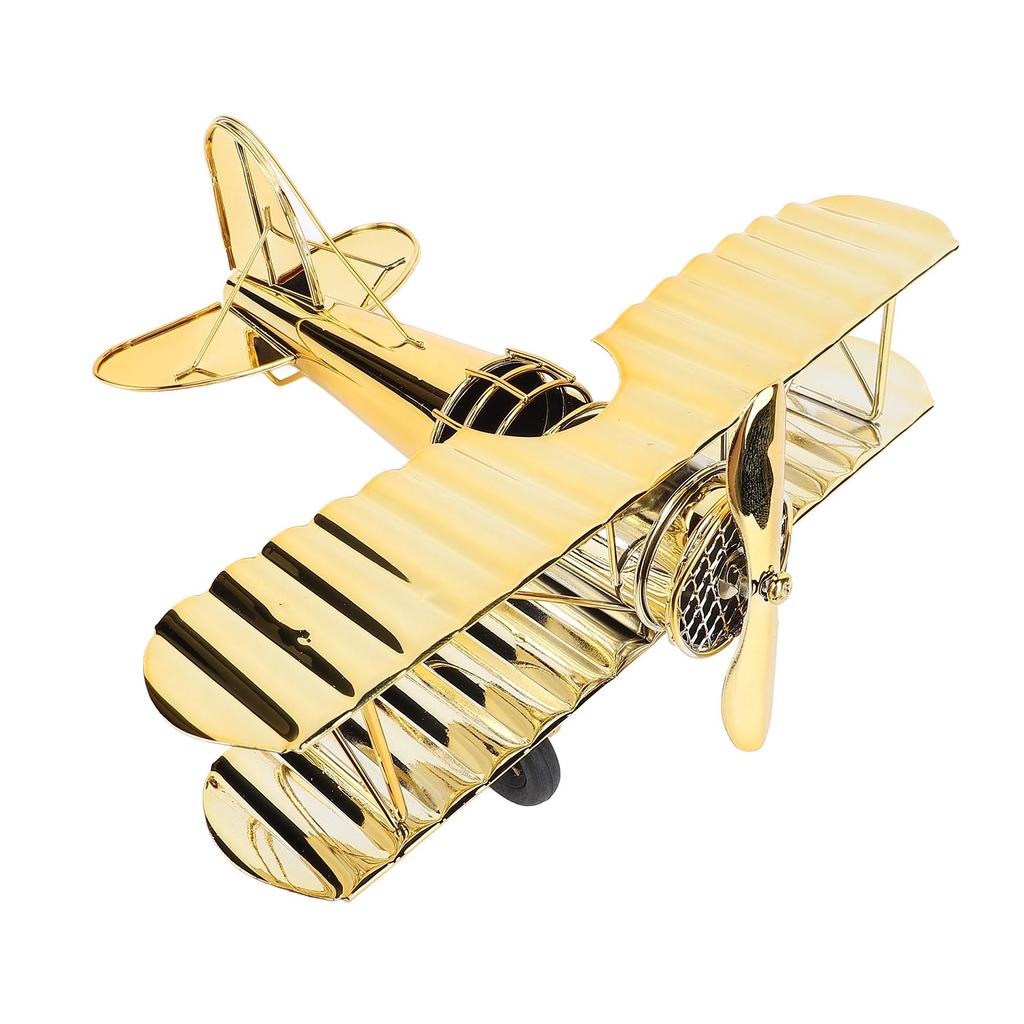 Large Vintage Airplane Model Simulation Retro Iron Airplane Ornament Decorative Plane Home Decor for Living Rooms