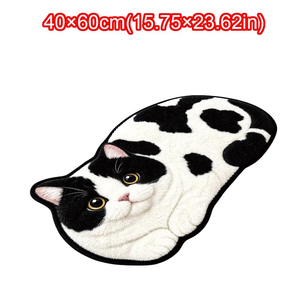 Decorative Rug Cat Shaped Rug Cat Pattern Cat Floor Mat Cute Animal Door Mat Living Room Decor