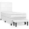 Box Spring Bed with Mattress White 80 x 200 cm Faux Leather
