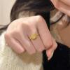 Сияющие классические неровные квадратные кольца для женщин модный шарм текстура плетение ремесло кольцо банкетная вечеринка ювелирные изделия Регулируемый