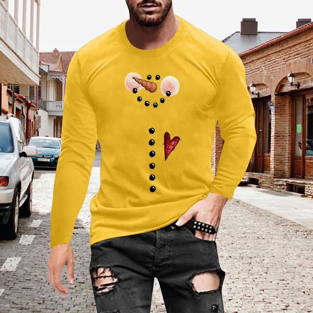 Муж. Футболка Круглый вырез Одежда Одежда На открытом воздухе Длинный рукав С принтом Модельер Винтаж