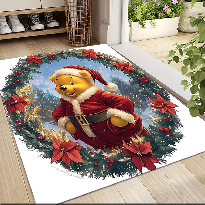 Christmas Winnie Pooh Carpet Rug Soft Washable Anti Slip Home Living Room Sofa Mats Personalized Christmas Rug
