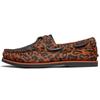 Wacko Maria X Classic Two-Eye Boat Shoes Men Shoes Brown Orange Leopard-Print A5YYB