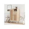 Buffet - MUVOE - 2 Portes En Rotin - 1 Tiroir - Bois Massif - 60x40x101cm