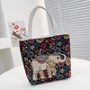 Women's Embroidered Handbag Fashion Casual Tote Bag Print Canvas Small Shopping Bag