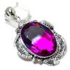 Bi-Color Tourmaline Gemstone Handmade 925 Sterling Silver Pendant 2.52" w3T08